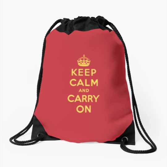 Discover keep calm and carry on Original Drawstring Bags