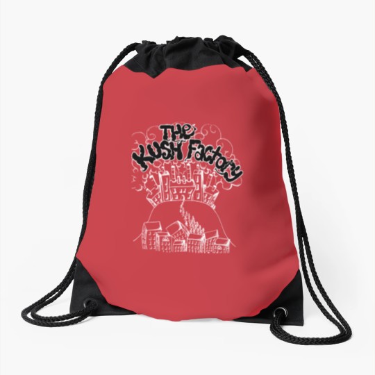 Discover blue black kush Drawstring Bags