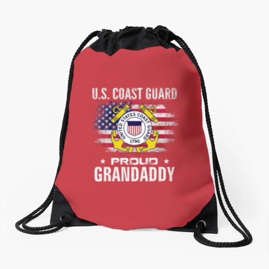 Discover U.S Coast Guard Proud Grandaddy With American Flag Drawstring Bags