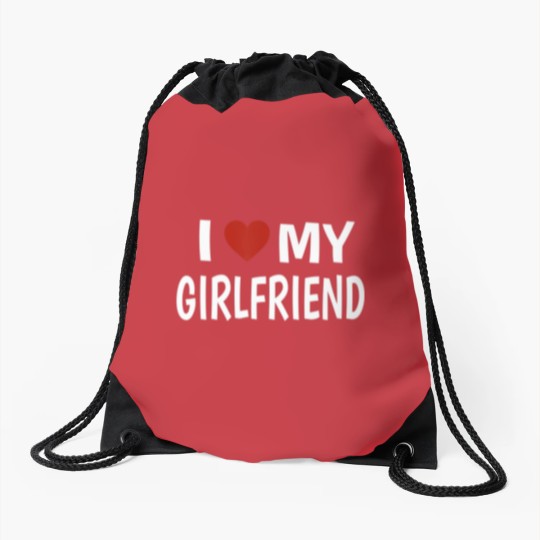 Discover I Love My Girlfriend Drawstring Bags
