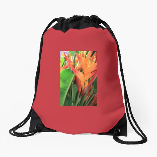 Discover Brilliant Tropical Heliconia Florals Drawstring Bags
