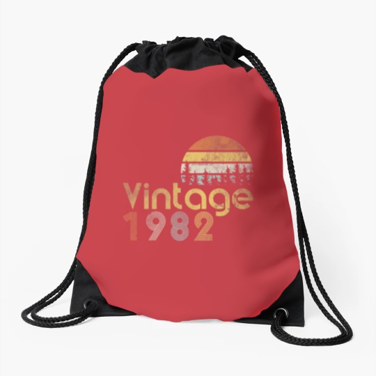 Discover 40Th Birthday Vintage Forest 1982 Drawstring Bags