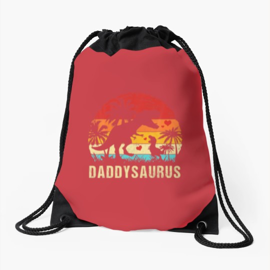 Discover Daddy Dinosaur Funny Kid Daddy Saurus 2022 Drawstring Bags