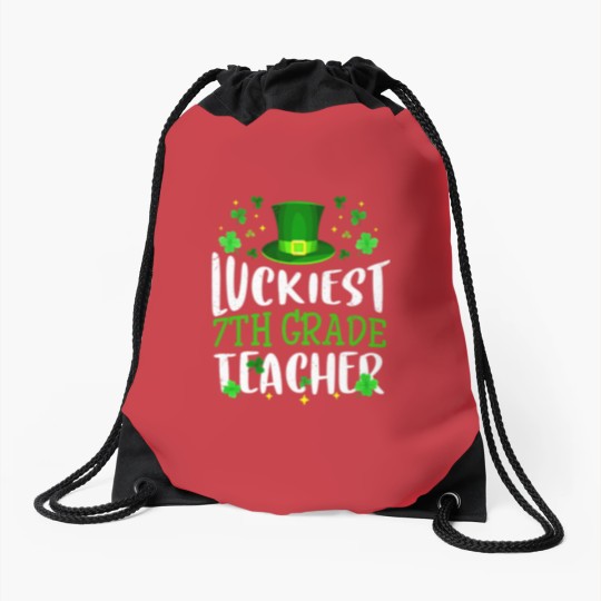 Discover Luckiest 7Th Grade Teacher St Patricks Day Leprech Drawstring Bags