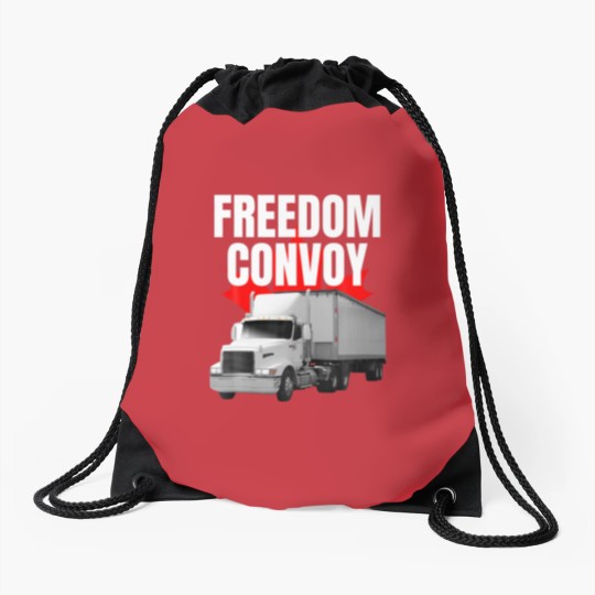 Discover Freedom Convoy 2022 Support Our Truckers Canada US Drawstring Bags