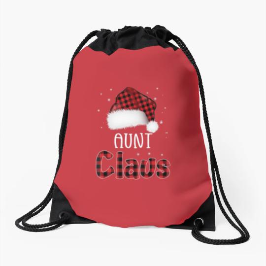 Discover Womens Funny Santa Aunt Claus Christmas Matching F Drawstring Bags