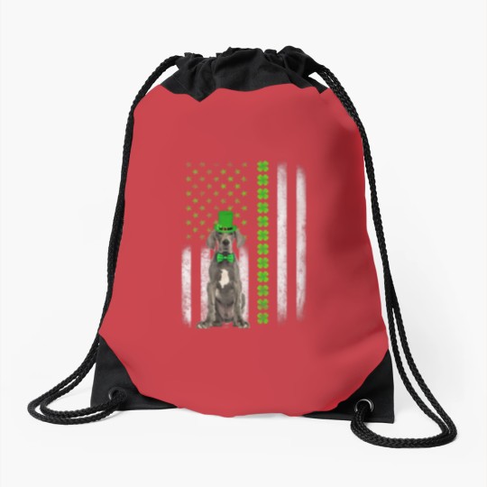 Discover Dane Saint Patrick's Day American Flag Dogs Lover Drawstring Bags