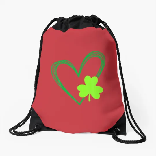 Discover Happy St Patrick's Day Irish Shamrock Heart Men Wo Drawstring Bags