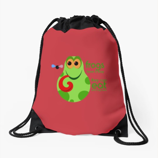 Discover Funny Frog Quote Drawstring Bags