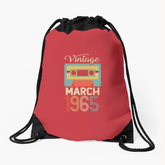 Discover Vintage March 1965 55th Birthday 55 Year Gift Drawstring Bags