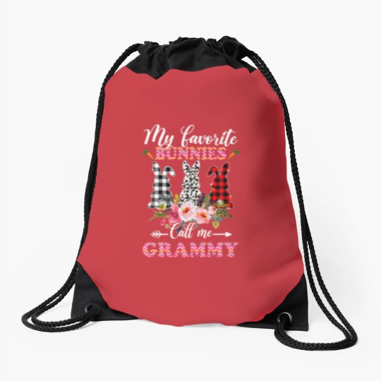 Discover My Favorite Bunnies Call Me Grammy Easter Leopard Drawstring Bags