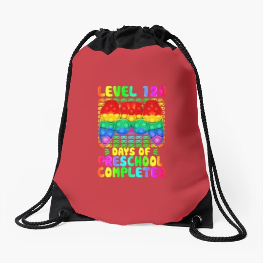 Discover Level 120 Days Of Preschool Completed Video Game P Drawstring Bags