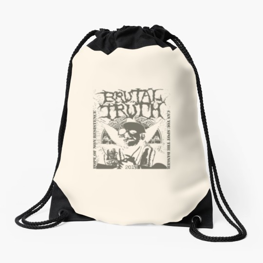 Discover Brutal Truth Drawstring Bags