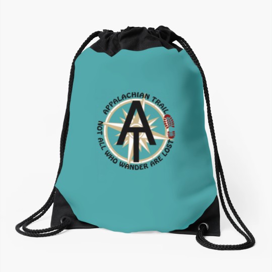 Discover at appalachian trail logo t Drawstring Bags