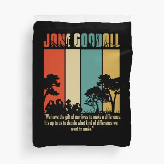 Discover Cotton Navy Jane Goodall Difference Crew Neck Tops Fashion Tees Duvet Covers