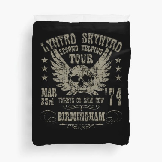 Discover Lynyrd Skynyrd 1974, distressed Duvet Covers, Lynyrd Skynyrd rock band Duvet Covers