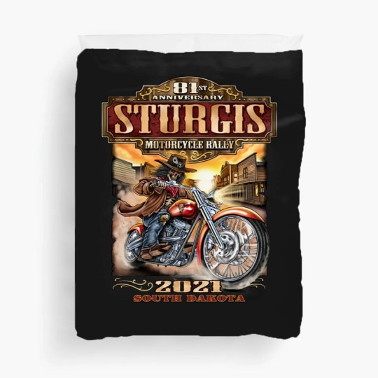 Discover 2021 Sturgis Motorcycle Rally 81st Anniversary Wild Bill Duvet Covers