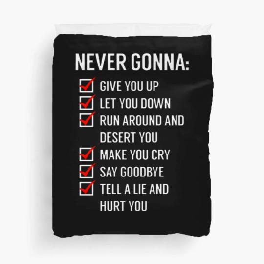 Discover Rick Astley - Never gonna give you Up Duvet Covers