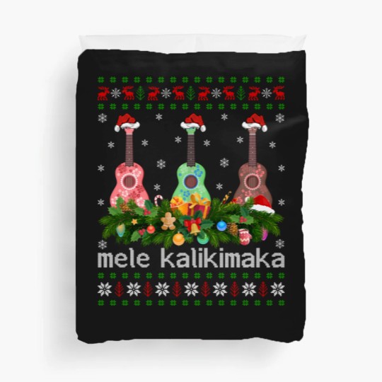 Discover Mele Kalikimaka Ukulele Guitar  Duvet Covers