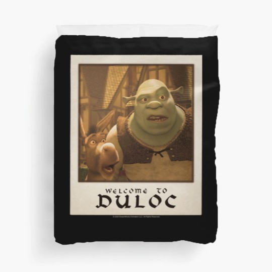 Discover Shrek Welcome To Duloc Shrek And Donkey Polaroid Duvet Covers