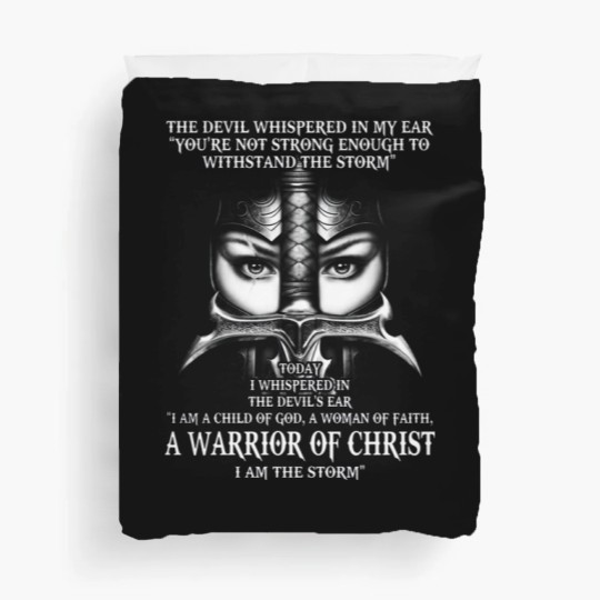 Discover A Warrior Of Christ I Am The Storm - Christ - Duvet Covers
