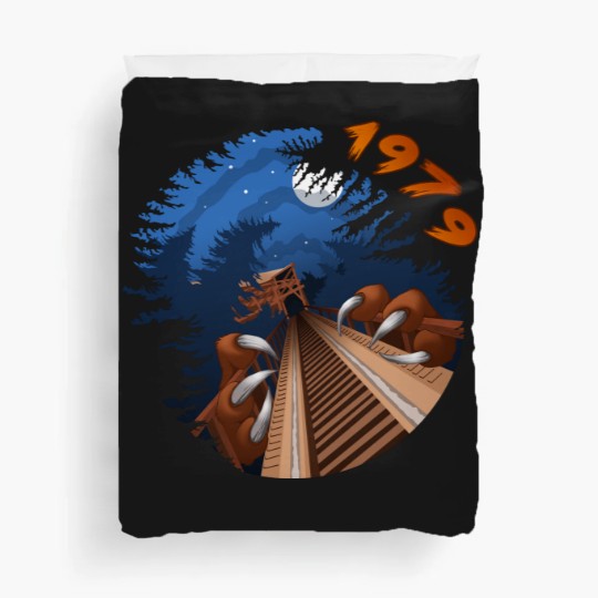 Discover NIGHT RIDES ONLY - Beast Roller Coaster at Kings Island - Kings Island - Duvet Covers
