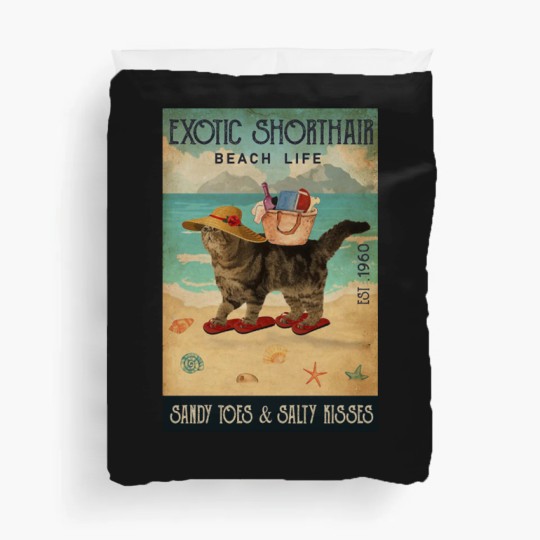 Discover Beach Life Sandy Toes Exotic Shorthair cat gift Duvet Covers