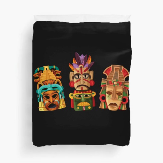 Discover Aztec Mask Inca Culture Maya Civilization Gift Duvet Covers