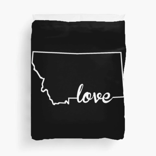 Discover Montana Love State Outline Duvet Covers
