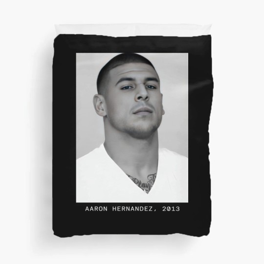 Discover Aaron Hernandez, 2013 Mugshot Duvet Covers