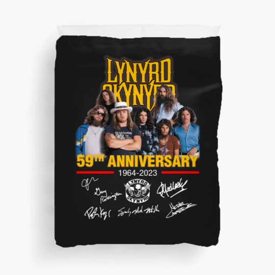 Discover Lynyrd Skynyrd 59th Anniversary 1964-2023 Signatures Duvet Covers