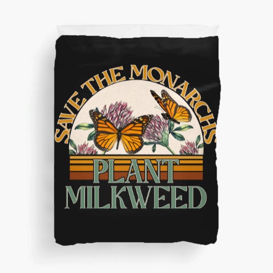 Discover Retro Save The Monarchs Plant Milkweed Butterfly Duvet Covers For Women With Flower,Butterfly Duvet Covers