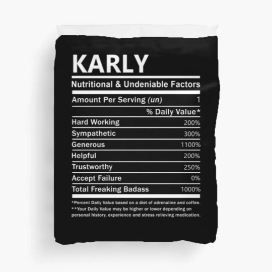 Discover Karly Name Duvet Covers - Karly Nutritional And Undenia Duvet Covers