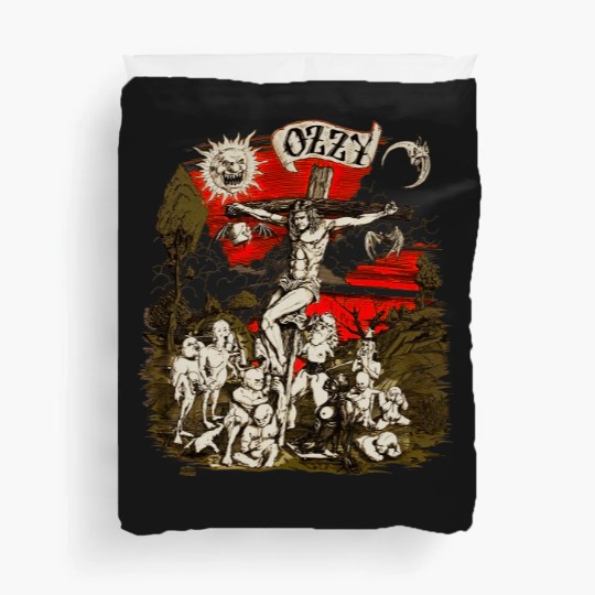 Discover Vintage 1991 Ozzy Osbourne Cross Graphic Duvet Covers