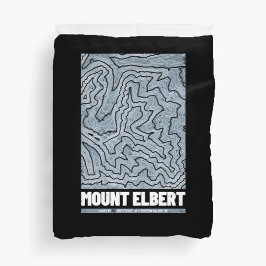 Discover Mount Elbert | Topographic Map (Grunge) Duvet Covers