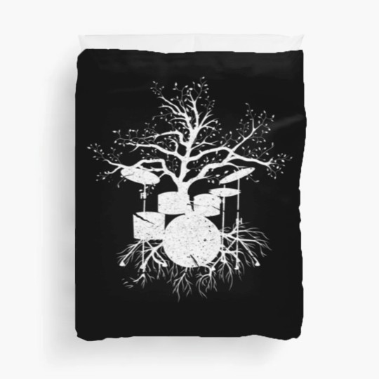 Discover Drumming Drummer Drumset Tree Drums Player Distres Duvet Covers