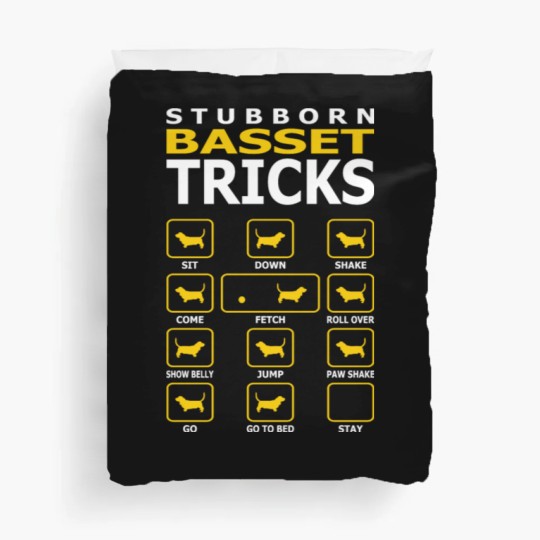 Discover Stubborn Basset Dog Tricks Funny Duvet Covers Duvet Covers