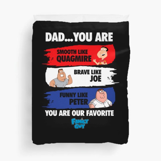 Discover Family Guy Duvet Covers, Smooth Like Quagmire Duvet Covers, Brave Like Joe Duvet Covers
