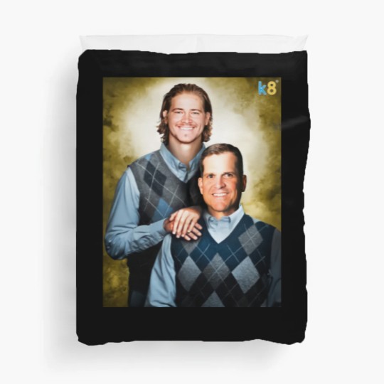 Discover Streetwear - Football Justin Herbert and Jim Harbaugh Duvet Covers