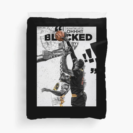 Discover LeBron James Chasedown Block Andre Iguodala Duvet Covers