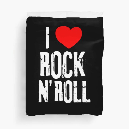 Discover i love rock roll band musician rock concert t Duvet Covers