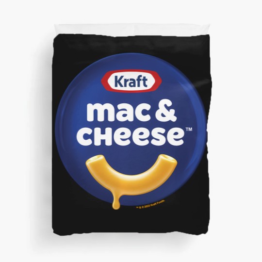 Discover heinz kraft mac cheese macaroni big chest logo Duvet Covers