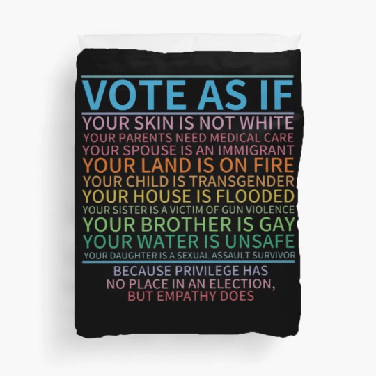 Discover Vote as if Duvet Covers, Human Rights Duvet Covers, Protest Apparel