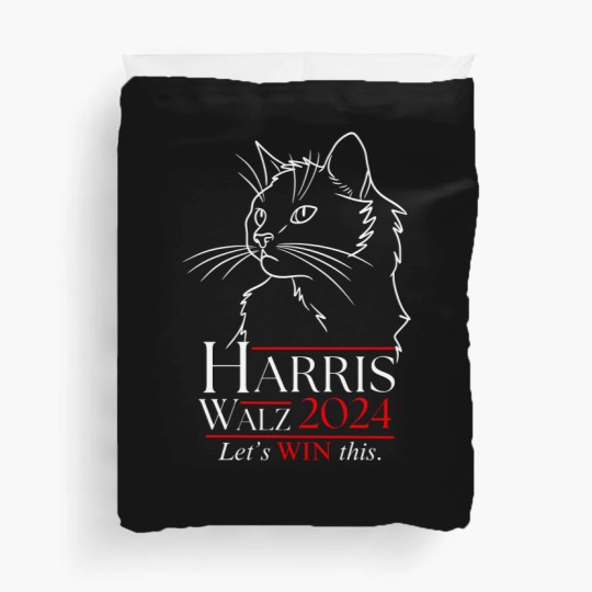 Discover Harris Walz 2024 Duvet Covers Cat Lady for Kamala Harris Walz Duvet Covers Cat Ladies
