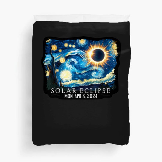 Discover Vintage American Totality Starry Night Eclipse Solar 2024 Duvet Covers