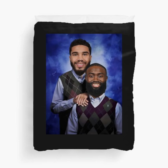 Discover Jayson Tatum and Jaylen Brown "Step Brothers" Portrait Duvet Covers
