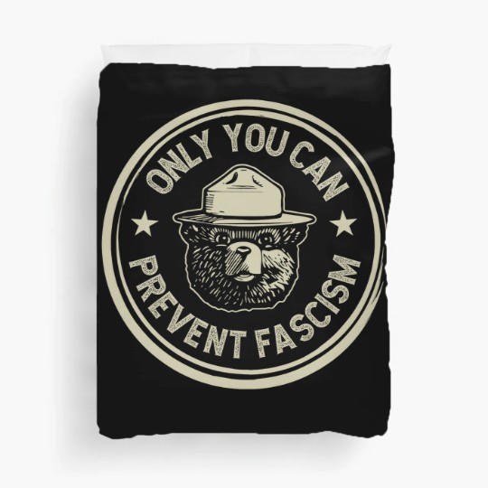 Discover Vintage Smokey The Resist Bear Only You Can Prevent Fascism Unisex Duvet Covers