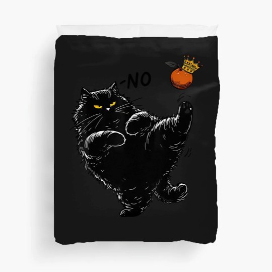 Discover No Kings in America Black Cat Duvet Covers, No Kings Duvet Covers, Funny Political Meme Duvet Covers