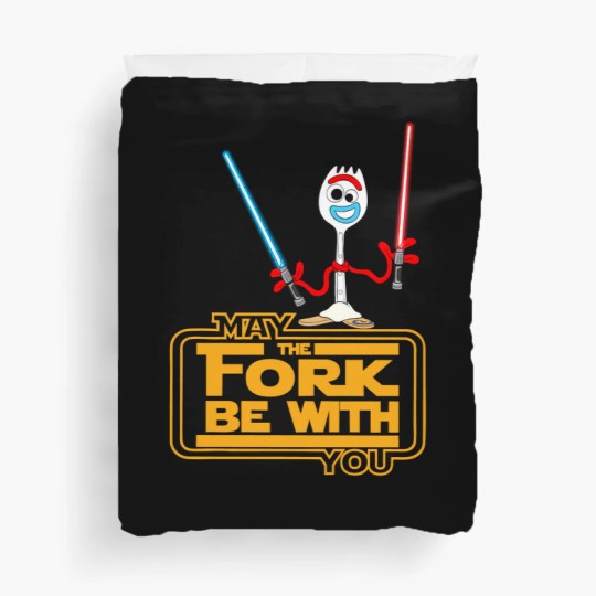 Discover Disneyyy Forky May The Fork Be With You Duvet Covers, toy stories Forky Duvet Covers