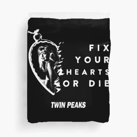 Discover Fix Your Hearts or Die Duvet Covers, Unisex Duvet Covers, Twin Peaks Duvet Covers, David Lynch Duvet Covers, TV Show Fans Duvet Covers
